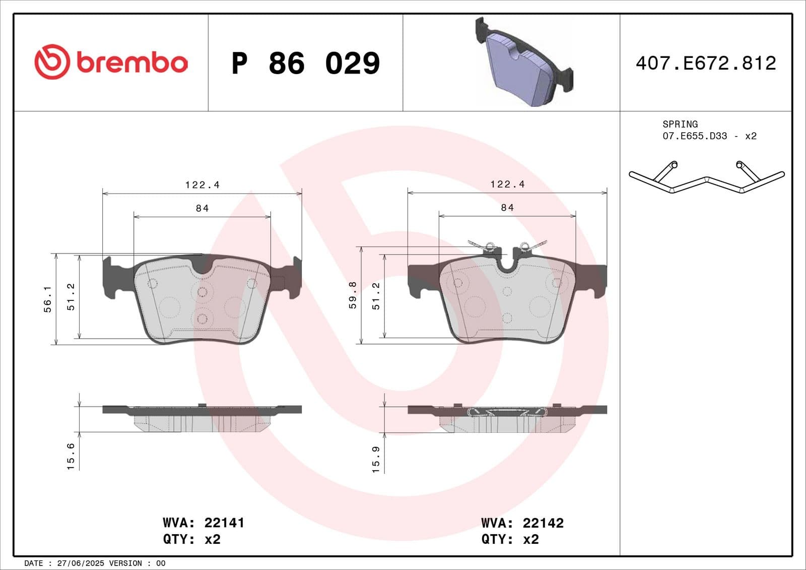 set placute frana,frana disc BREMBO PRIME LINE P 86 029