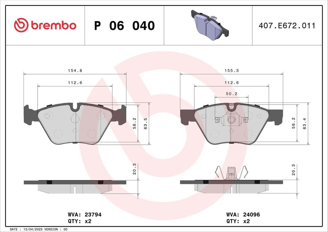 set placute frana,frana disc BREMBO PRIME LINE P 06 040