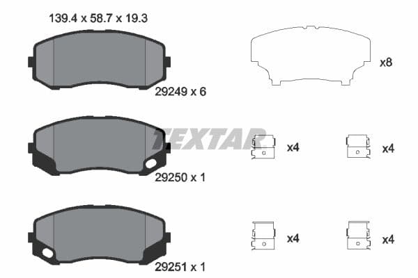 set placute frana,frana disc TEXTAR 2924901