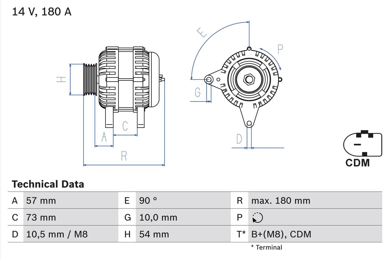 Generator / Alternator BOSCH 0 986 082 200