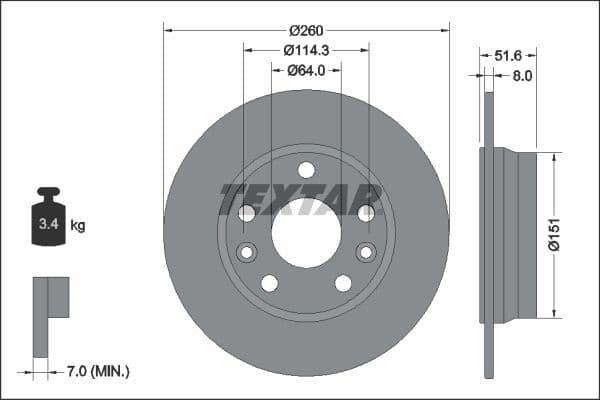 Disc frana TEXTAR PRO 92337703
