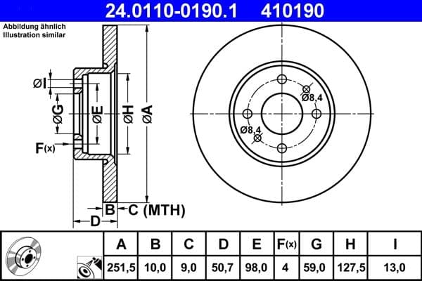 Disc frana ATE 24.0110-0190.1