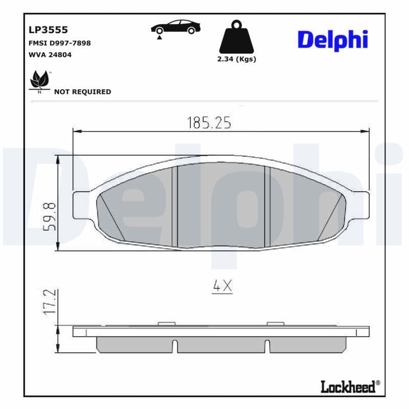 set placute frana,frana disc DELPHI LP3555