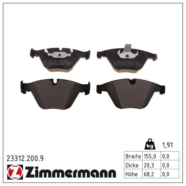 set placute frana,frana disc ZIMMERMANN pb:z 23312.200.9