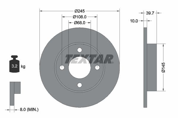 Disc frana TEXTAR 92026300
