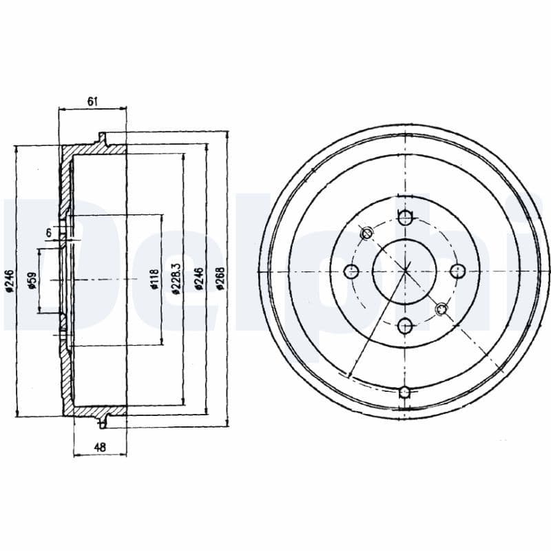 Tambur frana DELPHI BF379