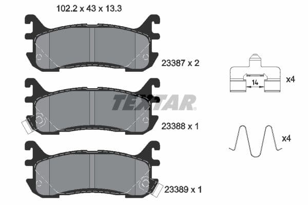 set placute frana,frana disc TEXTAR Q+ 2338704