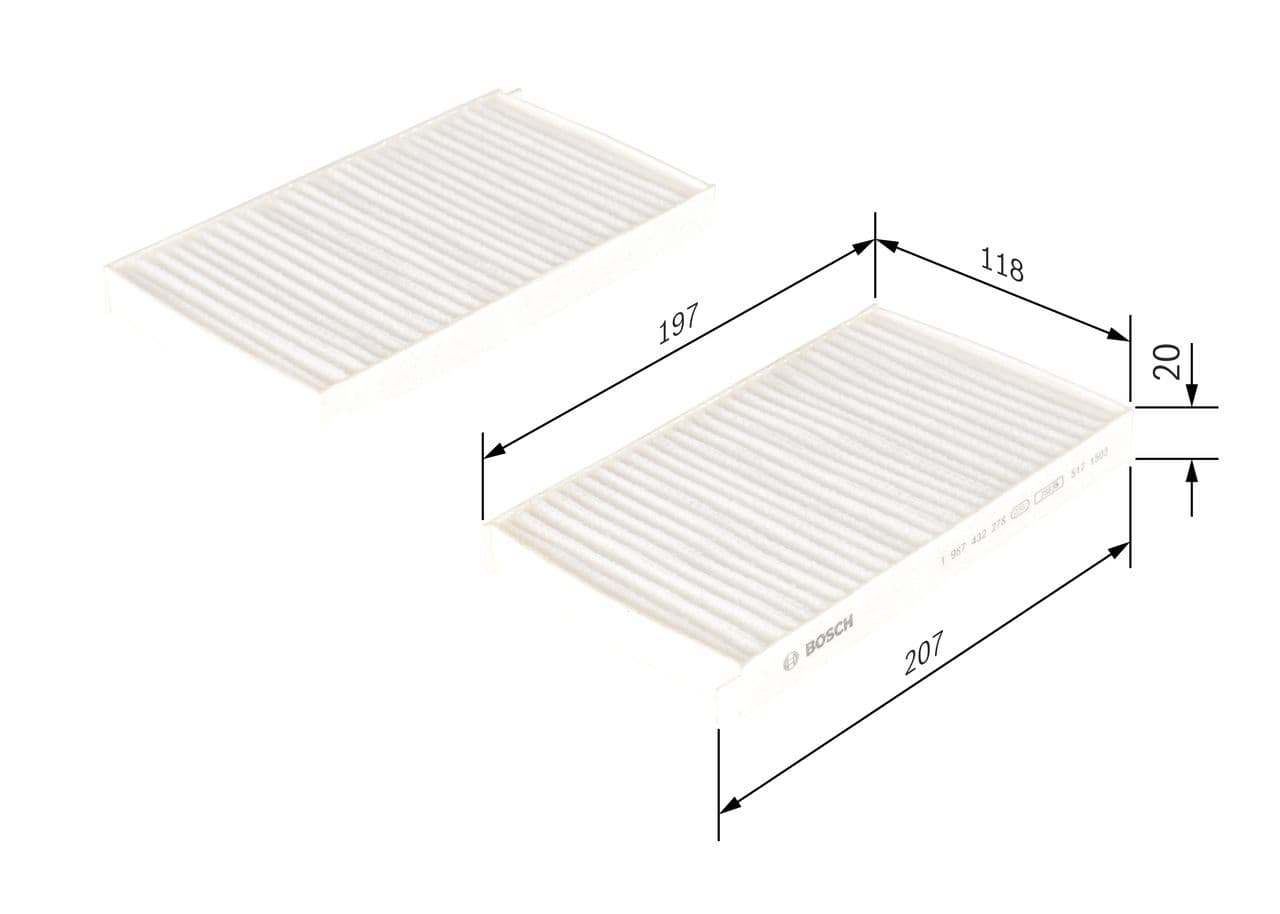 Filtru, aer habitaclu BOSCH 1 987 432 278