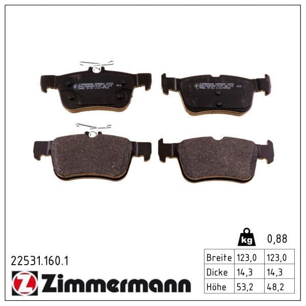 set placute frana,frana disc ZIMMERMANN 22531.160.1