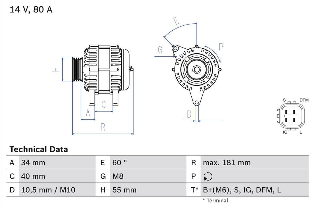 Generator / Alternator BOSCH 0 986 042 660