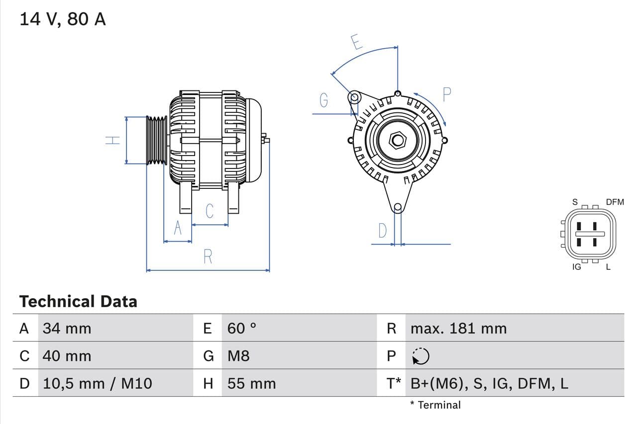 Generator / Alternator BOSCH 0 986 042 660