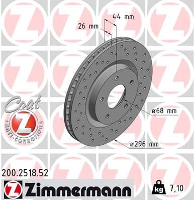 Disc frana ZIMMERMANN 200.2518.52