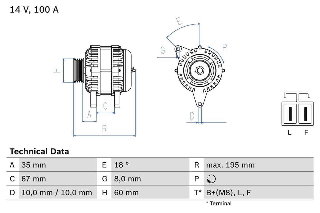 Generator / Alternator BOSCH 0 986 081 150