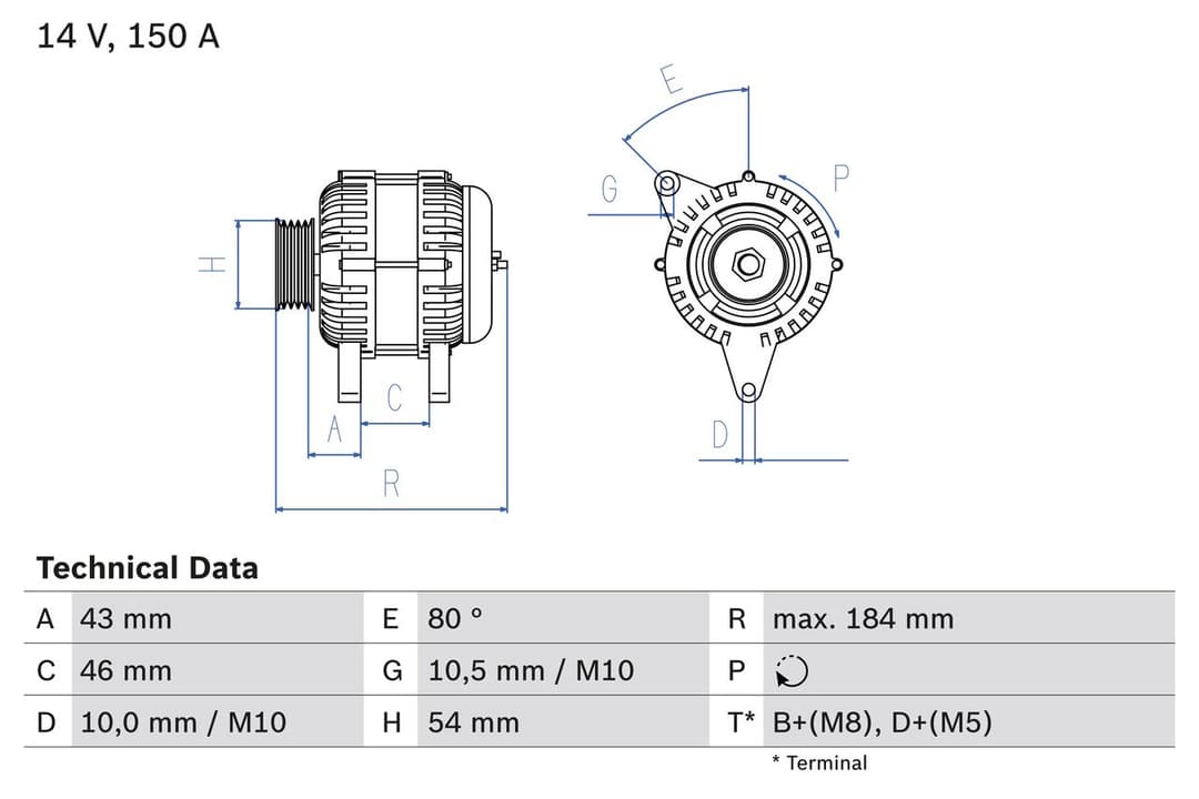 Generator / Alternator BOSCH 0 986 044 400