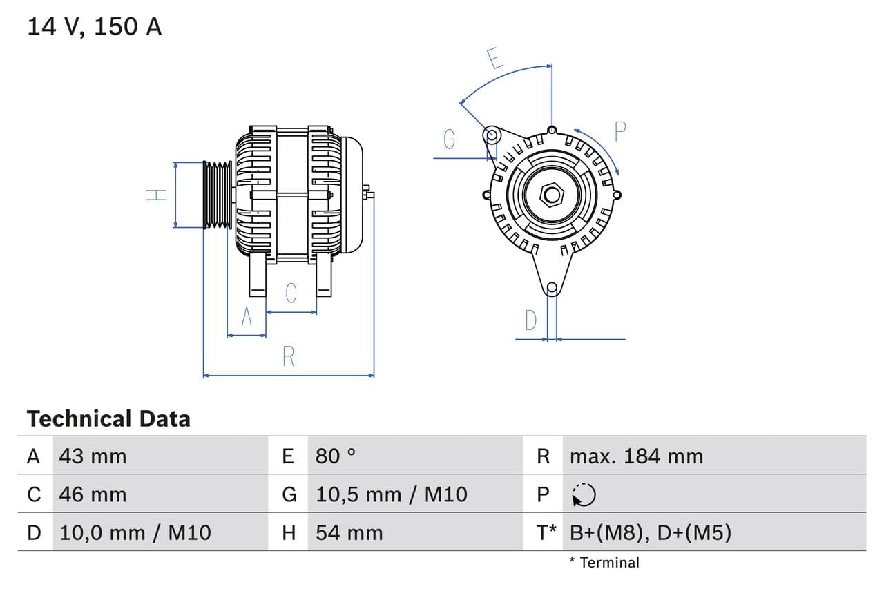 Generator / Alternator BOSCH 0 986 044 400