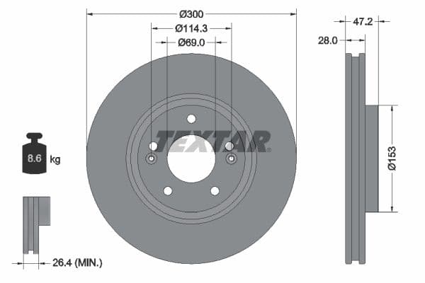 Disc frana TEXTAR PRO+ 92166505