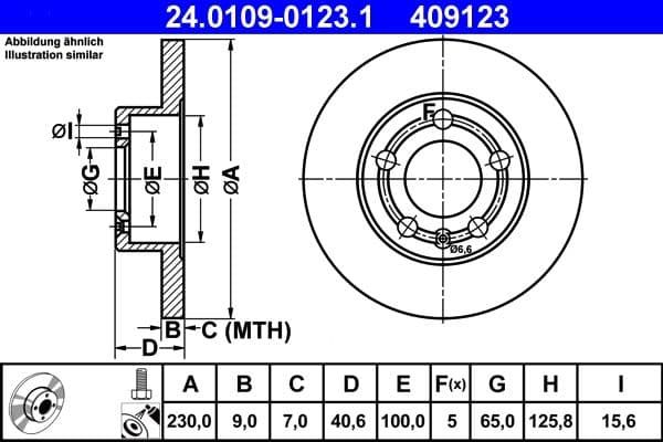 Disc frana ATE 24.0109-0123.1