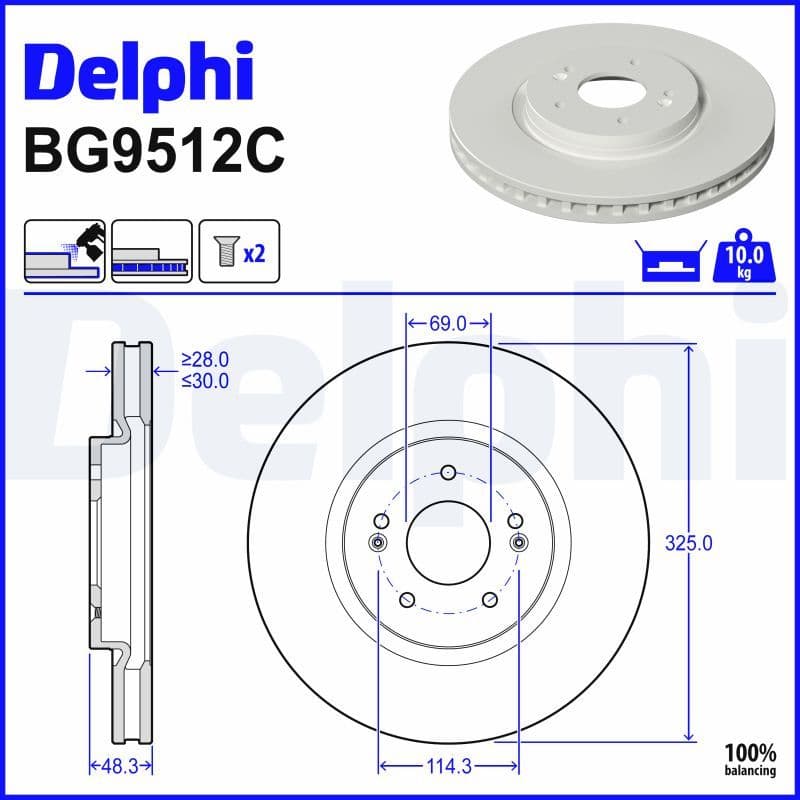 Disc frana DELPHI BG9512C