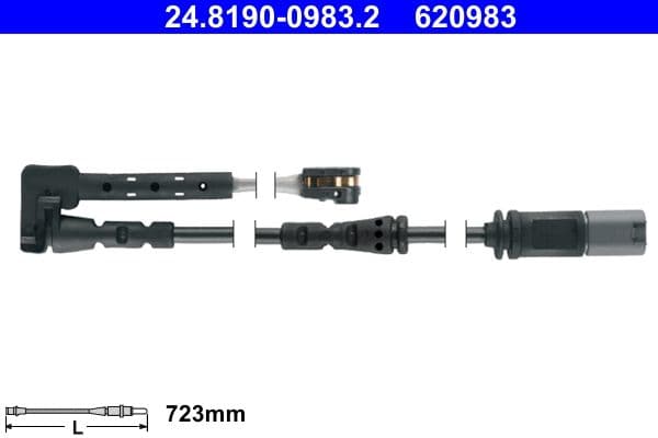 senzor de avertizare,uzura placute de frana ATE 24.8190-0983.2