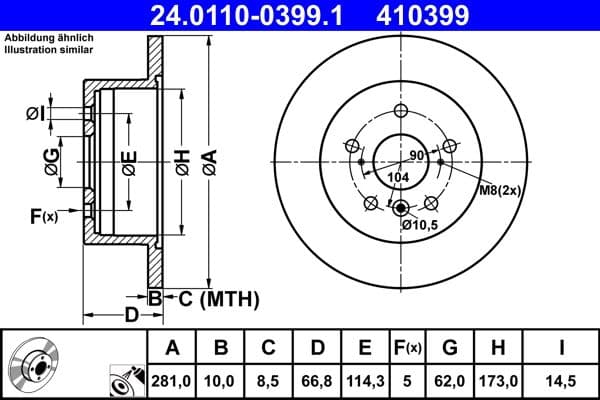 Disc frana ATE 24.0110-0399.1