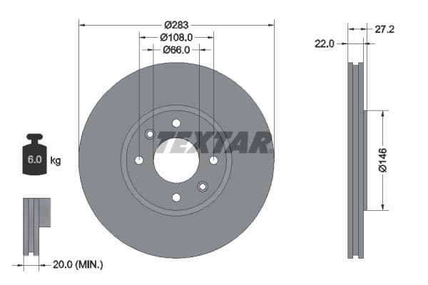 Disc frana TEXTAR 92059600