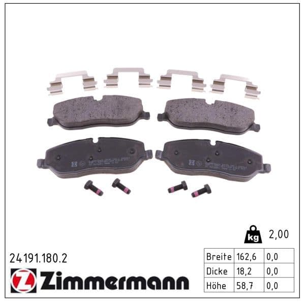 set placute frana,frana disc ZIMMERMANN 24191.180.2