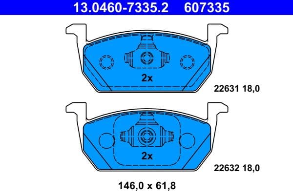 set placute frana,frana disc ATE 13.0460-7335.2