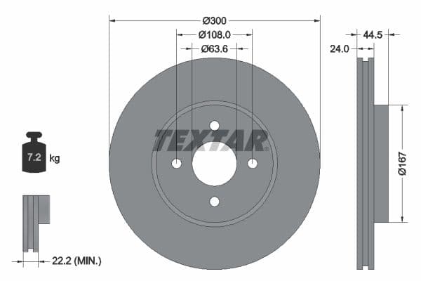 Disc frana TEXTAR PRO 92139903
