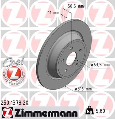 Disc frana ZIMMERMANN COAT Z 250.1378.20