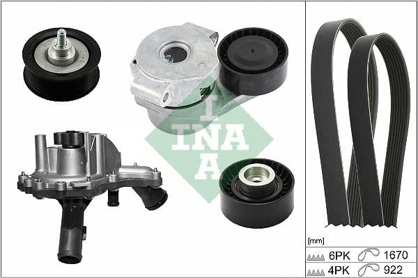 Pompa apa + Set curea transmisie cu caneluri Schaeffler INA 529 0301 30