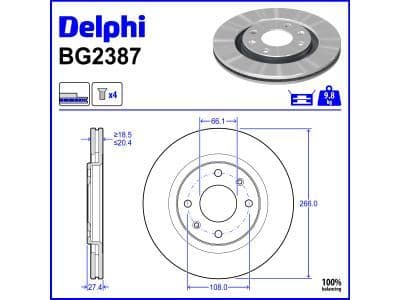 Disc frana DELPHI BG2387