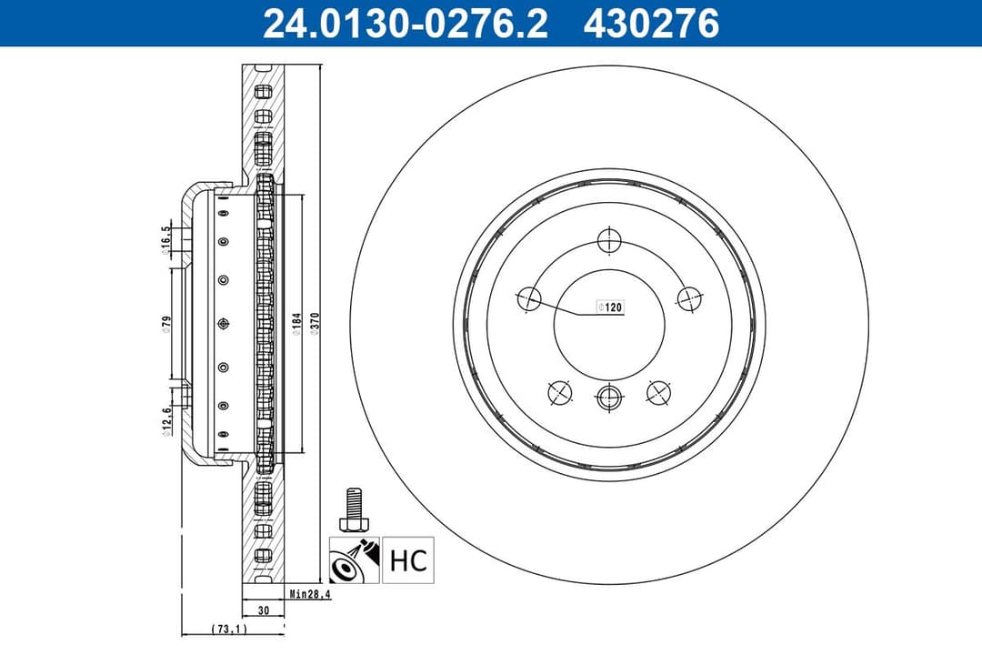 Disc frana ATE 24.0130-0276.2