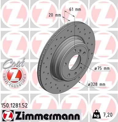 Disc frana ZIMMERMANN 150.1281.52