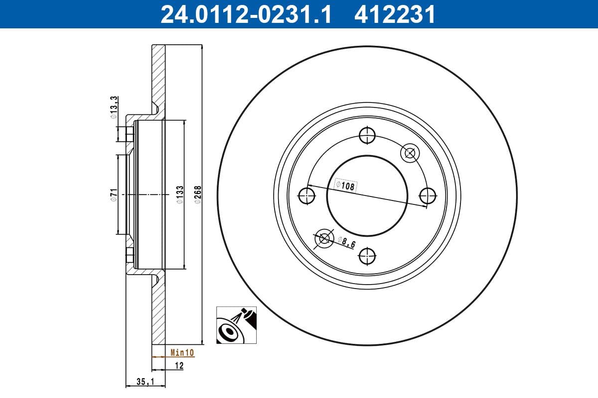 Disc frana ATE 24.0112-0231.1
