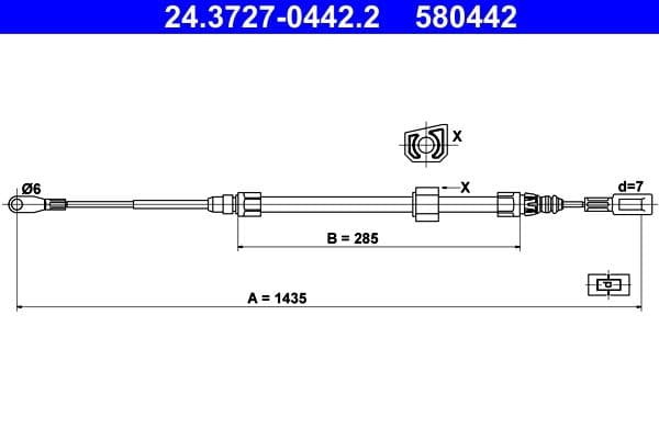 Cablu, frana de parcare ATE 24.3727-0442.2