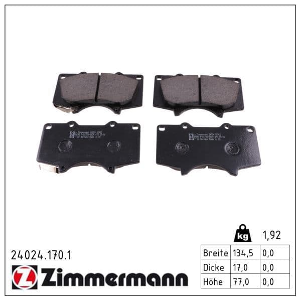 set placute frana,frana disc ZIMMERMANN 24024.170.1