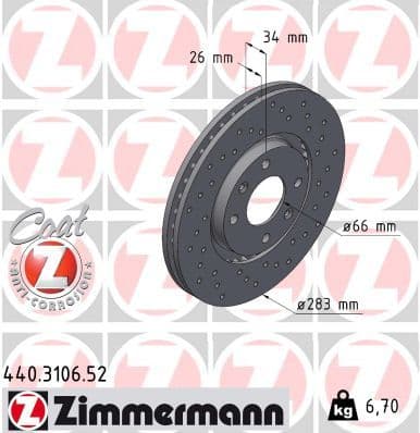 Disc frana ZIMMERMANN SPORT Z 440.3106.52