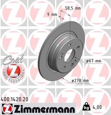 Disc frana ZIMMERMANN COAT Z 400.1420.20