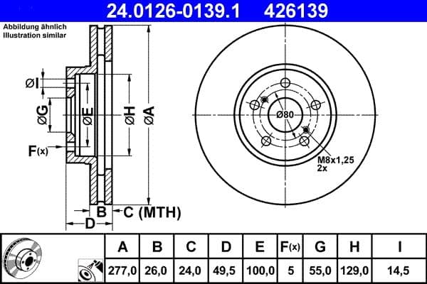 Disc frana ATE 24.0126-0139.1