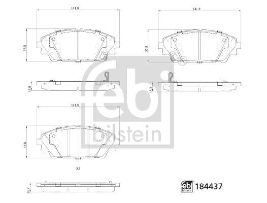 set placute frana,frana disc FEBI BILSTEIN 184437