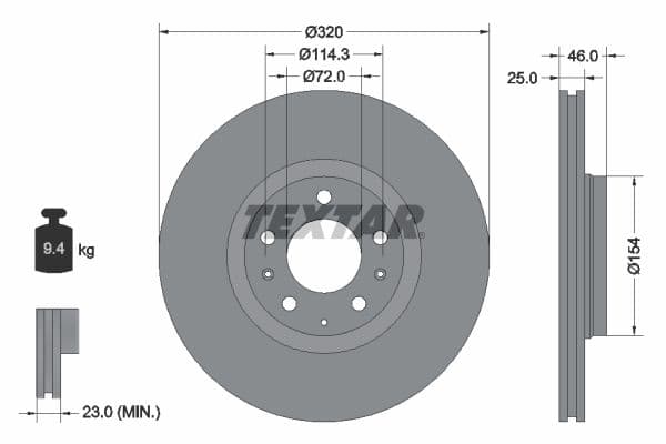 Disc frana TEXTAR 92166300