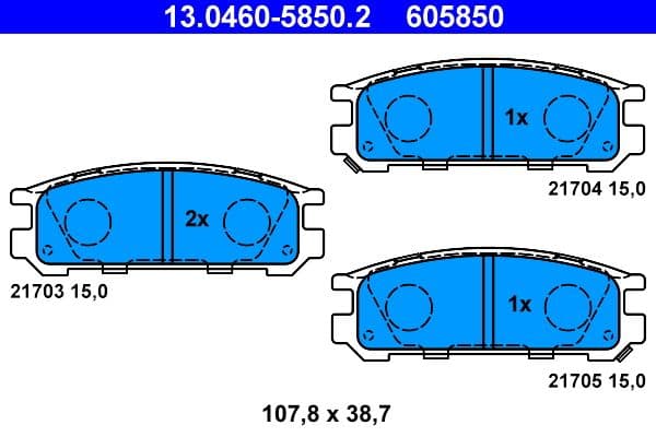 set placute frana,frana disc ATE 13.0460-5850.2