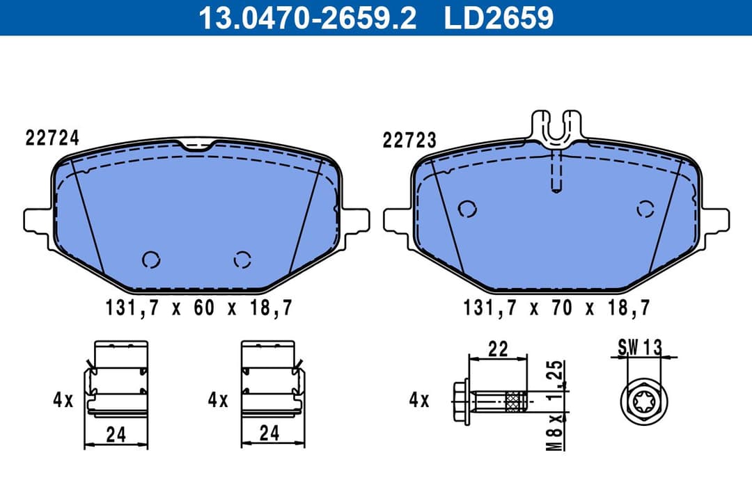 set placute frana,frana disc ATE Ceramic 13.0470-2659.2