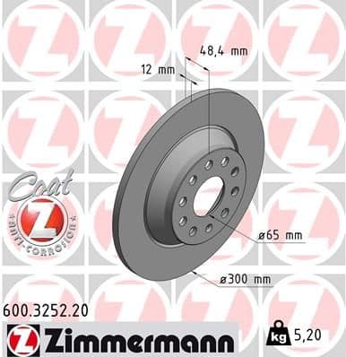 Disc frana ZIMMERMANN COAT Z 600.3252.20