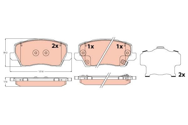 set placute frana,frana disc TRW GDB2329