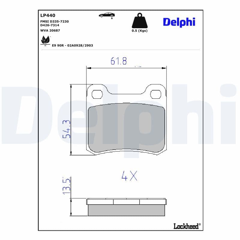set placute frana,frana disc DELPHI LP440