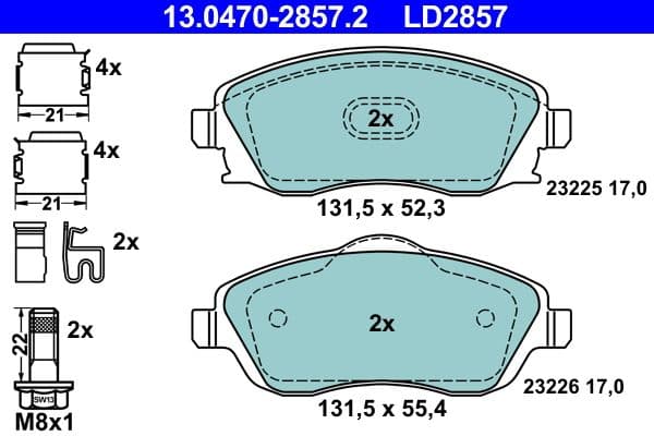 set placute frana,frana disc ATE Ceramic 13.0470-2857.2