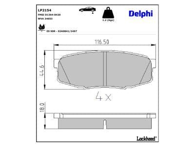 set placute frana,frana disc DELPHI LP2154