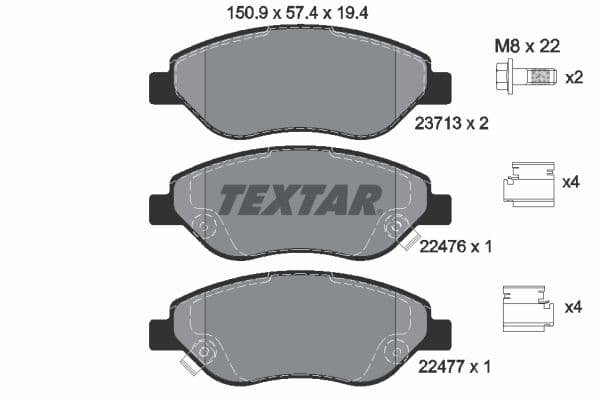 set placute frana,frana disc TEXTAR Q+ 2247601