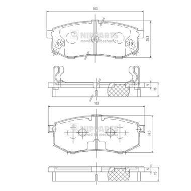set placute frana,frana disc NIPPARTS J3610302